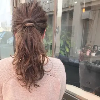 セミロング カラー ヘアアレンジ Mariana/ 鶴原-ハイライトのヘアスタイル