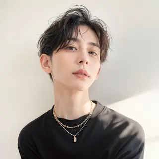 ミディアム カラー パーマ メンズ イトウ ヒカルのヘアスタイル