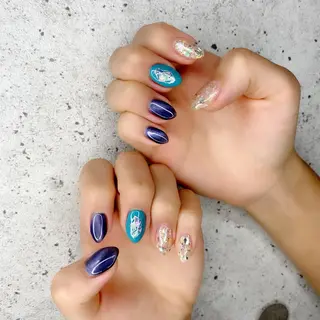 ミディアム カラー パーマ ヘアアレンジ メンズ キッズ ネイル マツエク・マツパ Salon Ｋのネイルデザイン