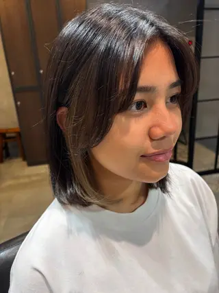 ミディアム 🍑おおしまくるみ 🍑暖色colorのヘアスタイル