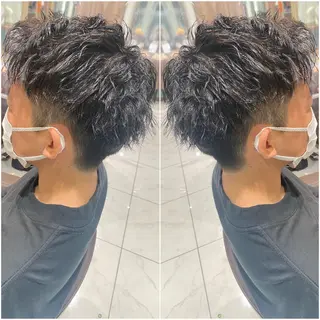 ショート パーマ メンズ 全席個室　暖色カラー Zina松園優香🌸のヘアスタイル