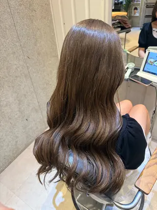 ロング カラー サラツヤ縮毛 矯正✨meguのヘアスタイル