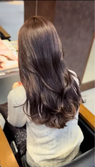 セミロング カラー 🤎韓国ヘア ベージュ まゆか🤎のヘアスタイル