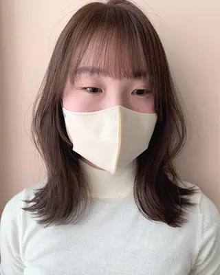 セミロング カラー hub hair レイヤー/透明感のヘアスタイル