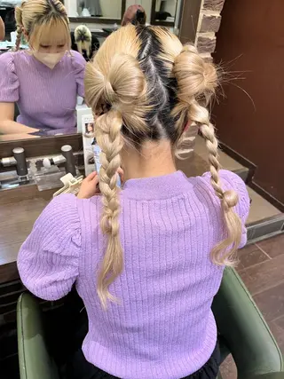 ヘアアレンジ 💖デザインカラー/ タダ ハナカ💖のヘアスタイル