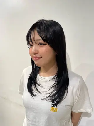 ロング カラー 上野 恵子のヘアスタイル