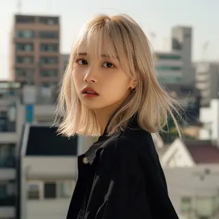 ミディアム カラー Luisハイライト　 喜連瓜破、髪質改善のヘアスタイル