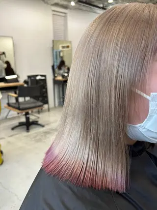 ミディアム カラー ヘアアレンジ 韓国/ハイトーン/ ボブ🎀MIKU🎀のヘアスタイル