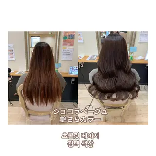 ロング カラー 艶髪レイヤー上田 紗也🇰🇷💗のヘアスタイル