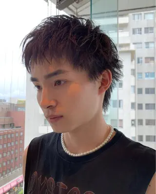 ショート メンズ グランジヘア 無造作ヘアHYUGAのヘアスタイル