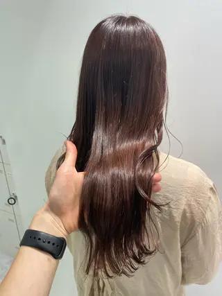 ミディアム カラー パーマ ヘアアレンジ ネイル マツエク・マツパ 韓国風ベージュ🤎 赤みなし🌿横浜🤎のヘアスタイル