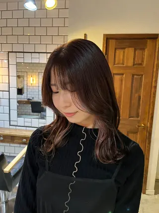 セミロング カラー the OSCAR所属・韓国ヘアスタイリスト Harukaのヘアスタイル