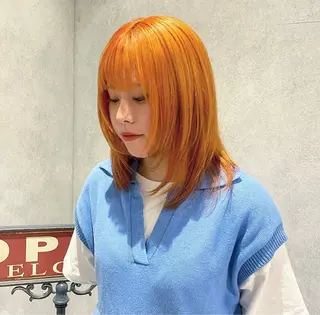 ミディアム yumemiレイヤー ‎✴︎ 透明感カラーのヘアスタイル