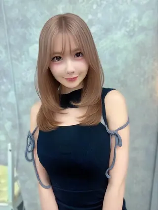 セミロング カラー ダブルカラー特化💍 tiam💍韓国ヘアのヘアスタイル