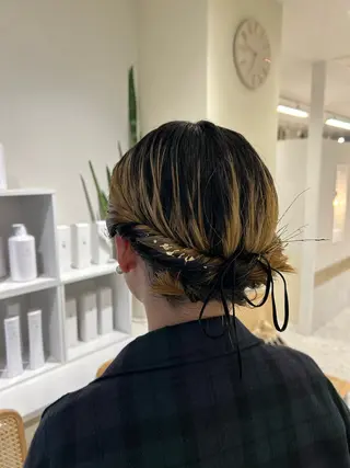 ショート ヘアアレンジ 🩰ニシムラヒカリ 半個室salon♡*のヘアスタイル