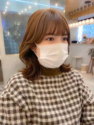 ミディアム カラー ♥️ボブ韓国風ヘア ♥️久保田夢美のヘアスタイル