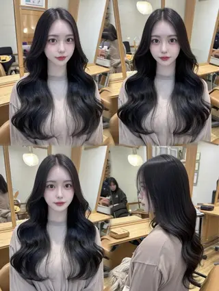 ロング カラー 👑髪質改善wカラー /ハイトーン/アユカのヘアスタイル