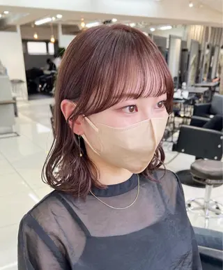 ミディアム Ami♡表参道 ピンク/ラベンダーのヘアスタイル
