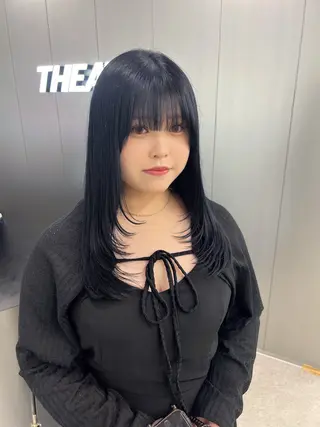 ロング カラー 暗髪🩶ラベンダー/ ブルー/ユウナ🤍のヘアスタイル