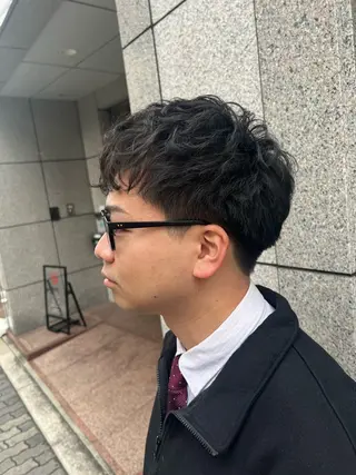 ショート パーマ メンズ メンズパーマ特化型 /京橋/栗野京弥のヘアスタイル