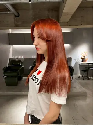 ロング カラー 加古 遥のヘアスタイル