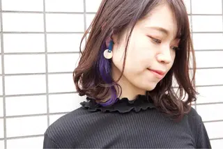 ミディアム カラー fio マナミのヘアスタイル