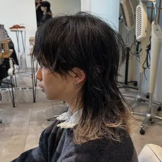 メンズ 大阪ウルフカット ハッシュカットのヘアスタイル