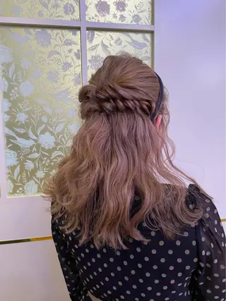 ヘアアレンジ ブリーチなしカラー ダブルカラーエクステのヘアスタイル