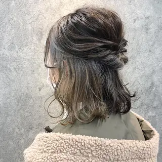 ミディアム 所渉/韓国レイヤー /ウルフカットのヘアスタイル