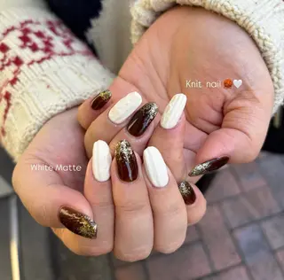 ネイル 暖色カラー/ ネイル momo🍀☆*:°のネイルデザイン