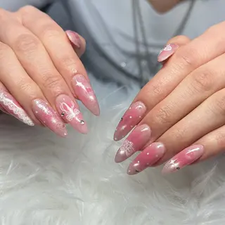 ネイル hami🎀うかん 🎀チップ長さ出しのネイルデザイン