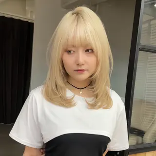 ロング カラー ブリーチなしピンク 赤井龍斗のヘアスタイル