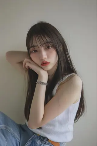 ロング カラー 圧倒的似合わせ ケアカラーYUTOのヘアスタイル