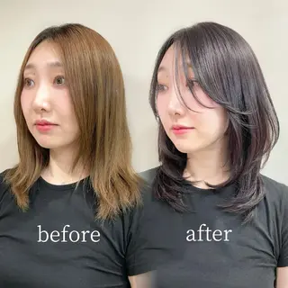 ミディアム カラー HINA🎀韓国ヘア / アイリストのヘアスタイル