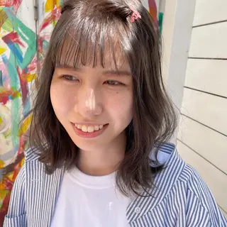 ミディアム カラー ヘアアレンジ なつき/艶ピンク/ girly hairのヘアスタイル