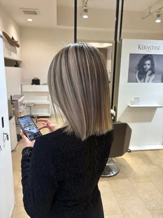 セミロング カラー あいり 福岡美容師のヘアスタイル