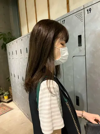 セミロング ボブ/ベージュ/ パーマ🪿近森ゆいのヘアスタイル