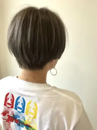 ショート カラー パーマ ヘアアレンジ メンズ 川上 有香のヘアスタイル