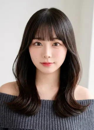 ミディアム 渋谷/ハッシュ レイヤーカット/会田のヘアスタイル