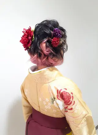 セミロング ヘアアレンジ Hair&Make  Delight*のヘアスタイル