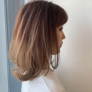 ミディアム カラー ボブウルフ／ボブ Satsuki【名駅のヘアスタイル