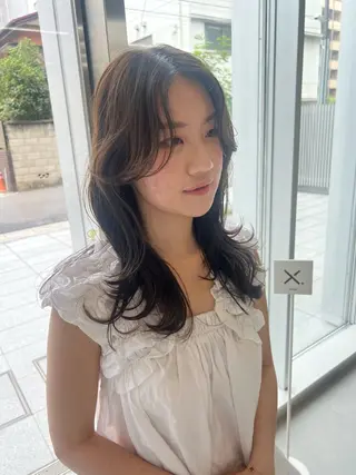 ミディアム カラー 吉沢遣人/レイヤー 艶カラー/パーマのヘアスタイル