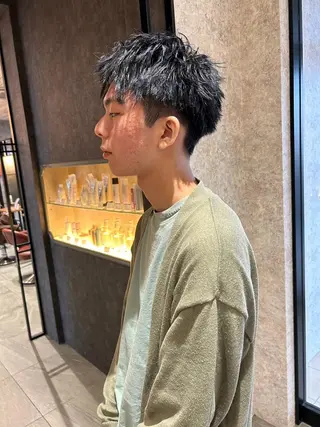 カラー メンズ ショート Kobayashi ハイライト/ショートのヘアスタイル