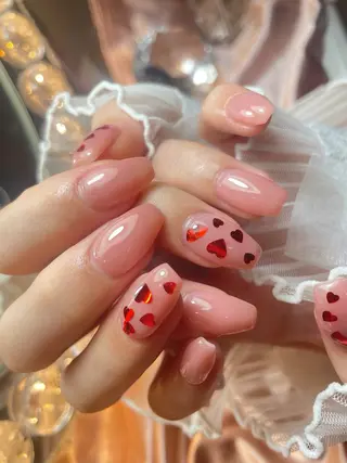 ネイル 23時まで❤︎韓国、 ワンホンネイルのネイルデザイン