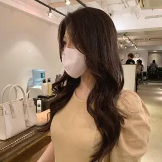 ロング カラー 透明感/オリーブ/ グレージュ/YUKAのヘアスタイル