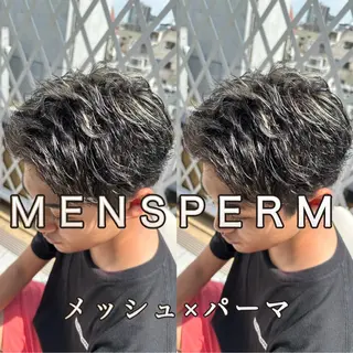 メンズ 白髪ぼかし/白髪 メッシュ/ゆうとのヘアスタイル