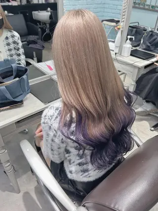 ロング カラー ヘアアレンジ 💕ブリーチ/ヘアメ 🎀YUUKAのヘアスタイル