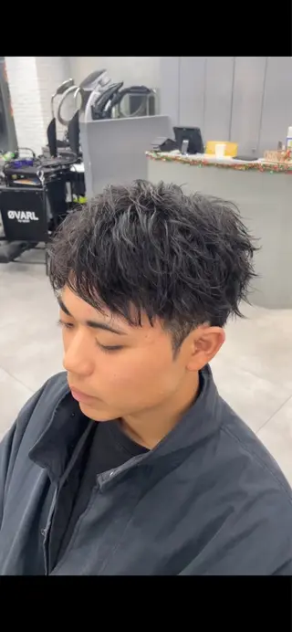 ショート パーマ メンズ 🔱OVARL🔱 /メンズ特化/たいがのヘアスタイル