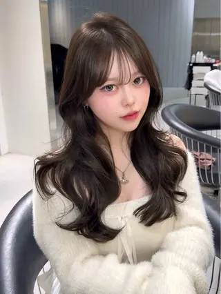 セミロング カラー Lond mare レイヤーカット/韓国のヘアスタイル