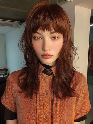 パーマ RIN パーマ/暖色カラーのヘアスタイル